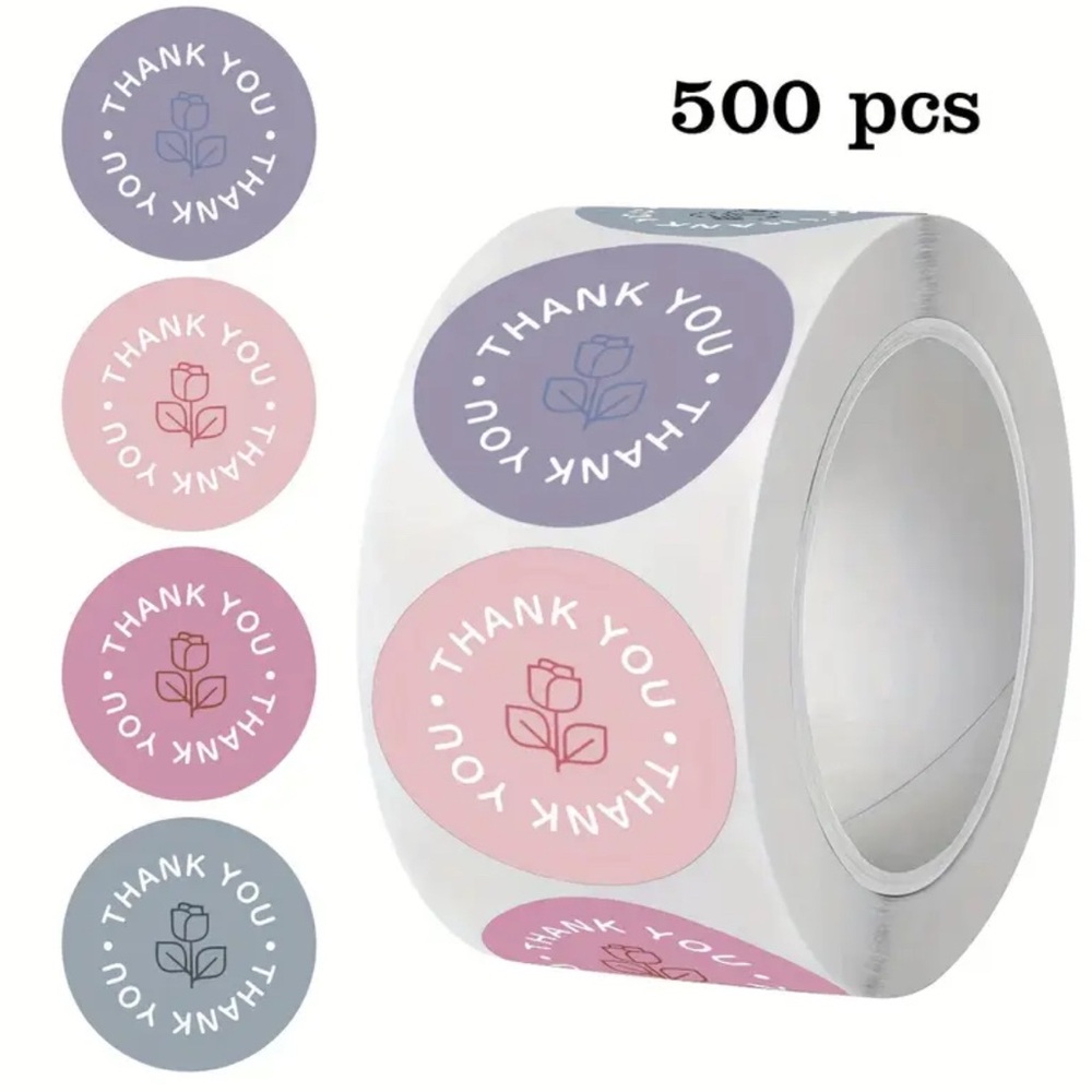 500 Assorted Thank You Stickers 1”‎